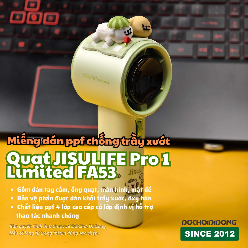 Miếng Dán PPF 4 Lớp Quạt JISULIFE Pro 1 Limited FA53 - Bảo Vệ Toàn Diện Tay Cầm, Ống Quạt, Màn Hình & Đế