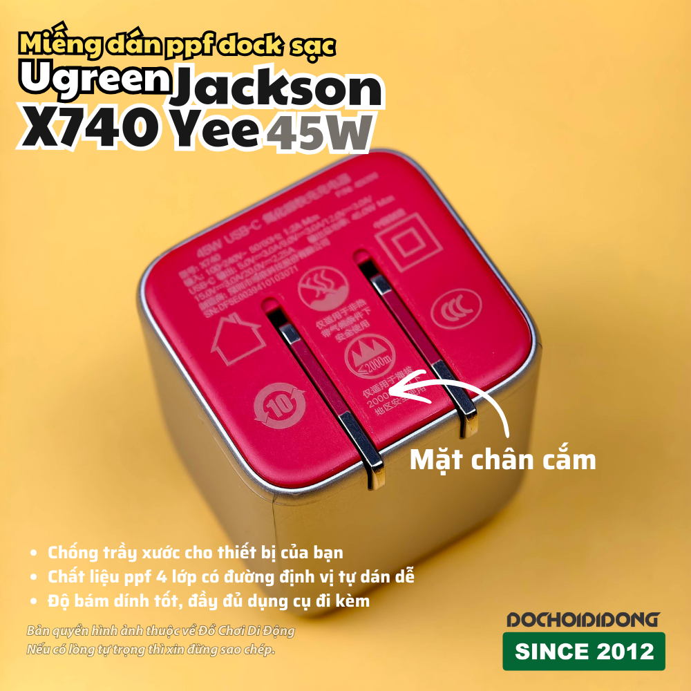 Miếng dán PPF dành cho Dock sạc Ugreen Jackson Yee X740 45W (có tùy chọn full bộ)