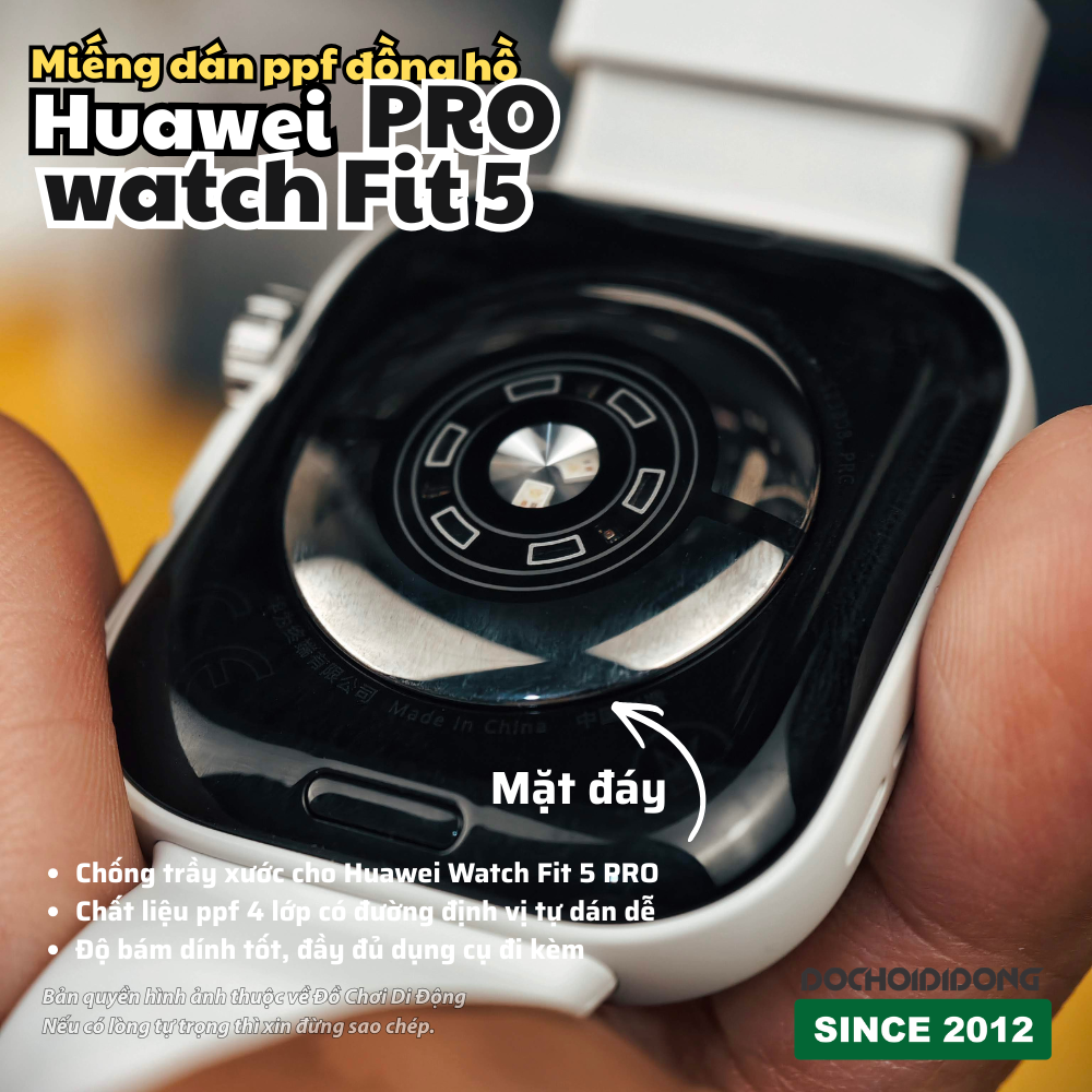 Miếng Dán PPF Full Bộ Huawei Watch Fit 5 - 5 Pro – Bảo Vệ Màn Hình, Viền Và Mặt Đáy Chống Trầy Xước