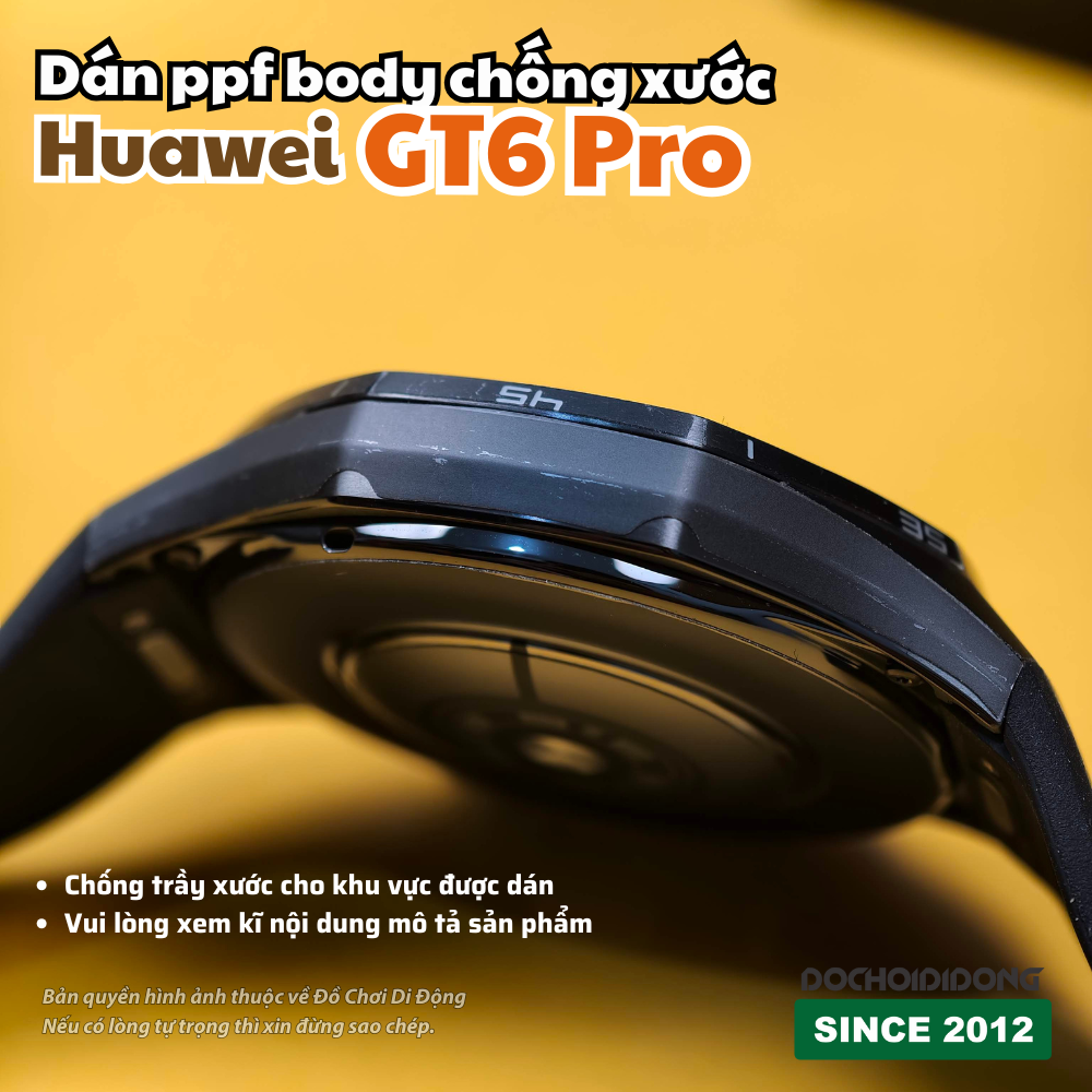 Miếng Dán PPF Bảo Vệ Khung Viền Body Cho Đồng Hồ Huawei GT6 Pro 46mm - Chống Trầy Xước