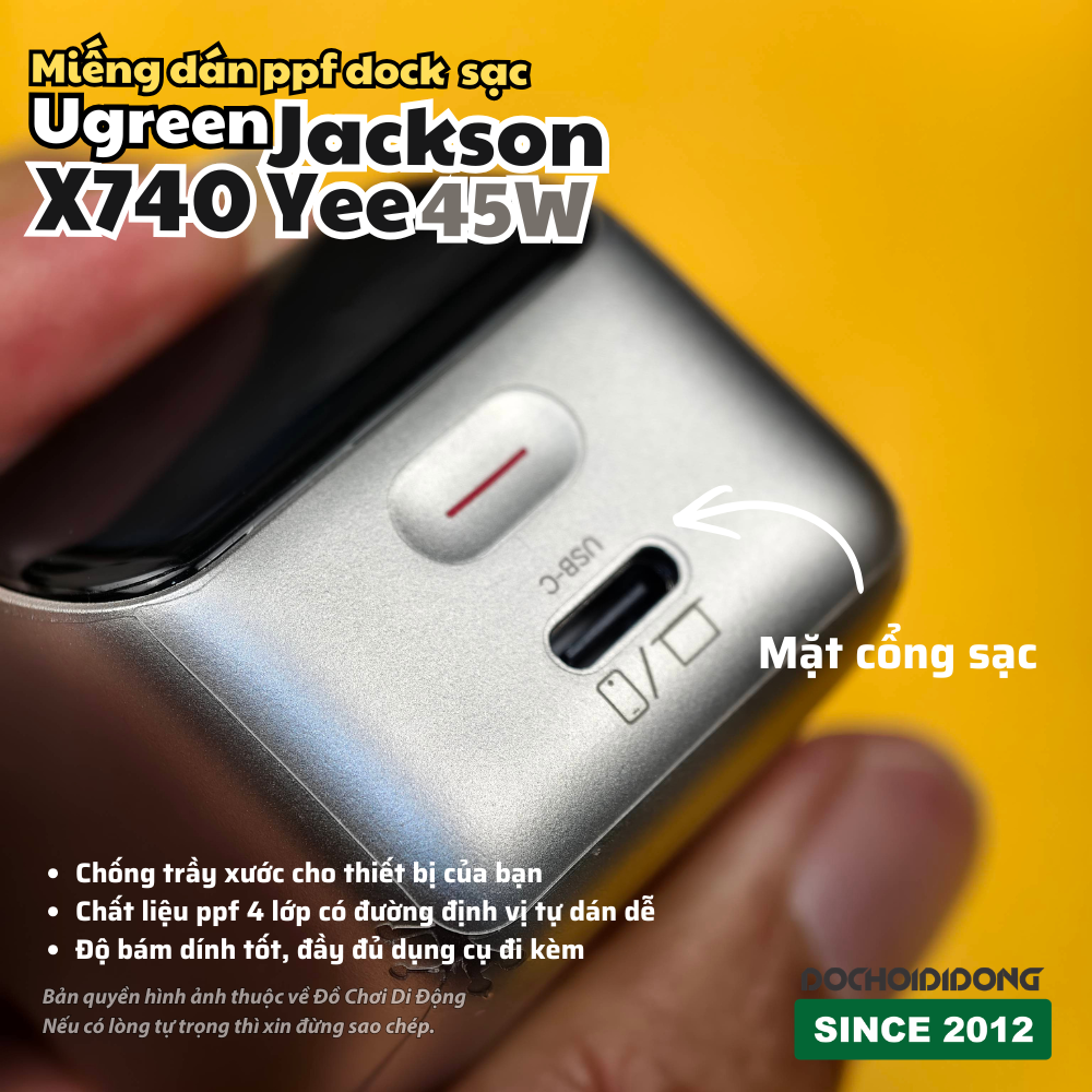 Miếng dán PPF dành cho Dock sạc Ugreen Jackson Yee X740 45W (có tùy chọn full bộ)