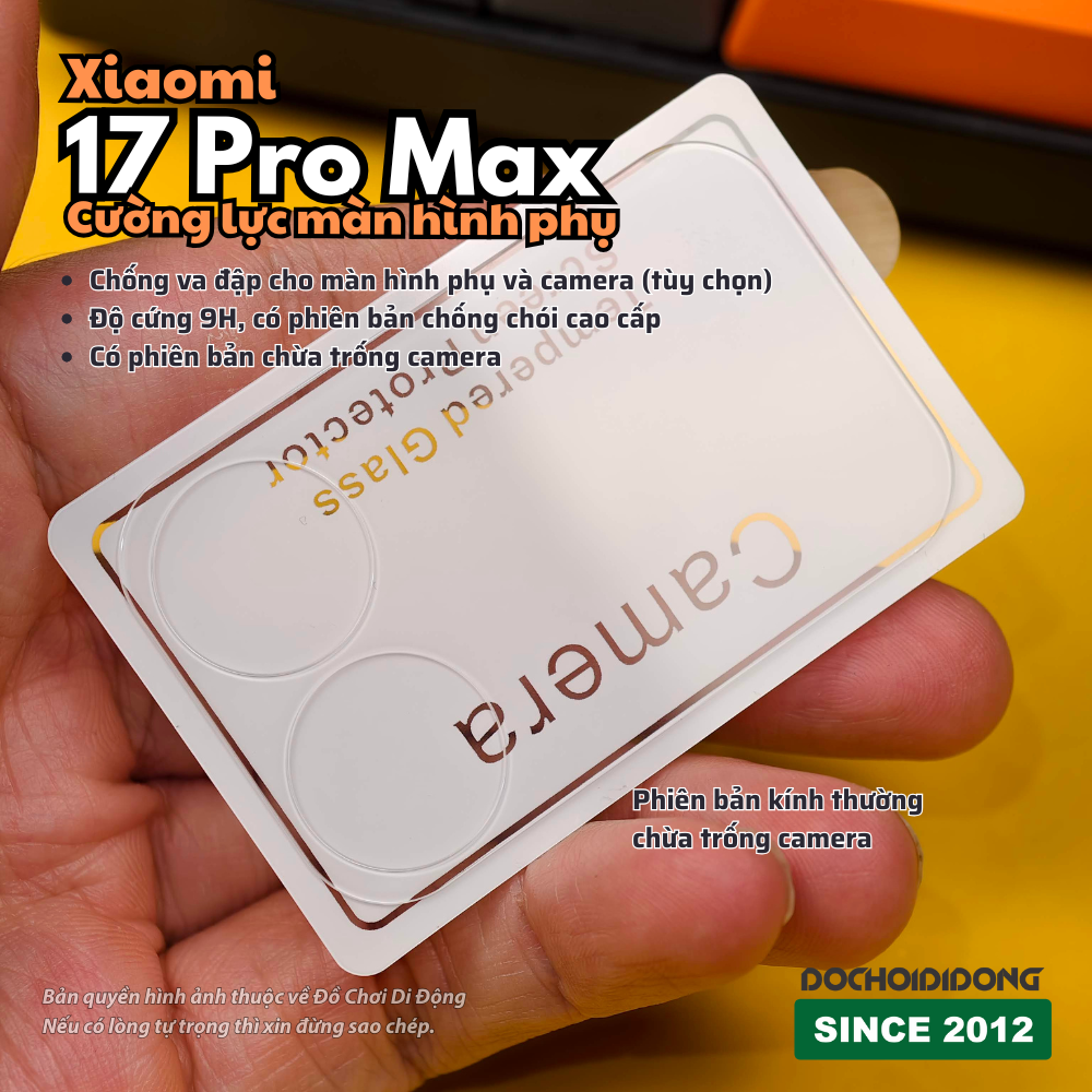 Kính Cường Lực 9H Bảo Vệ Màn Hình Phụ & Camera Xiaomi 17 Pro Max (Bản Chống Chói AR & Bản Thường)