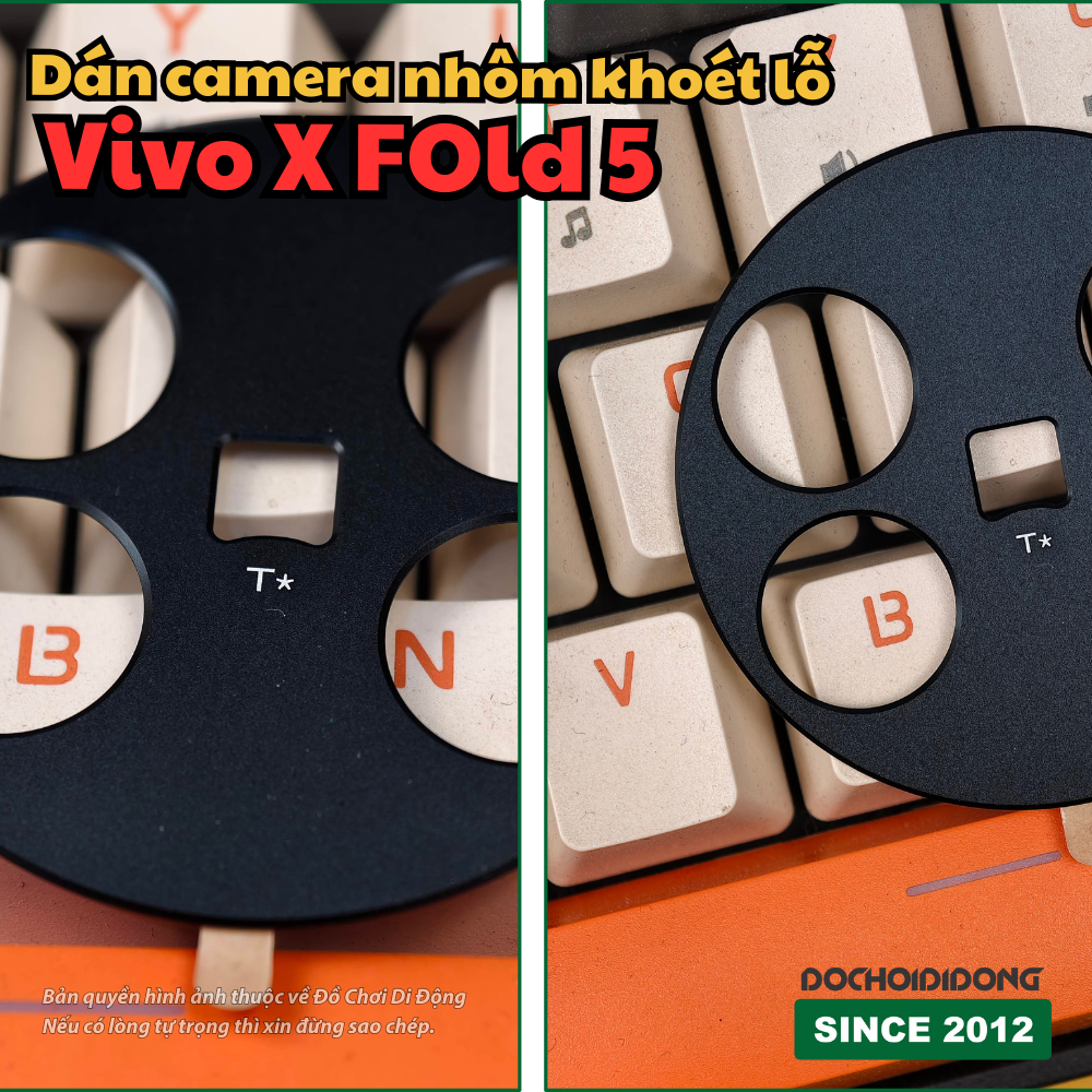 Khung Nhôm Bảo Vệ Camera Vivo X Fold 5 - Dán Chống Va Đập, Trầy Xước (Thiết Kế Khoét Lỗ)