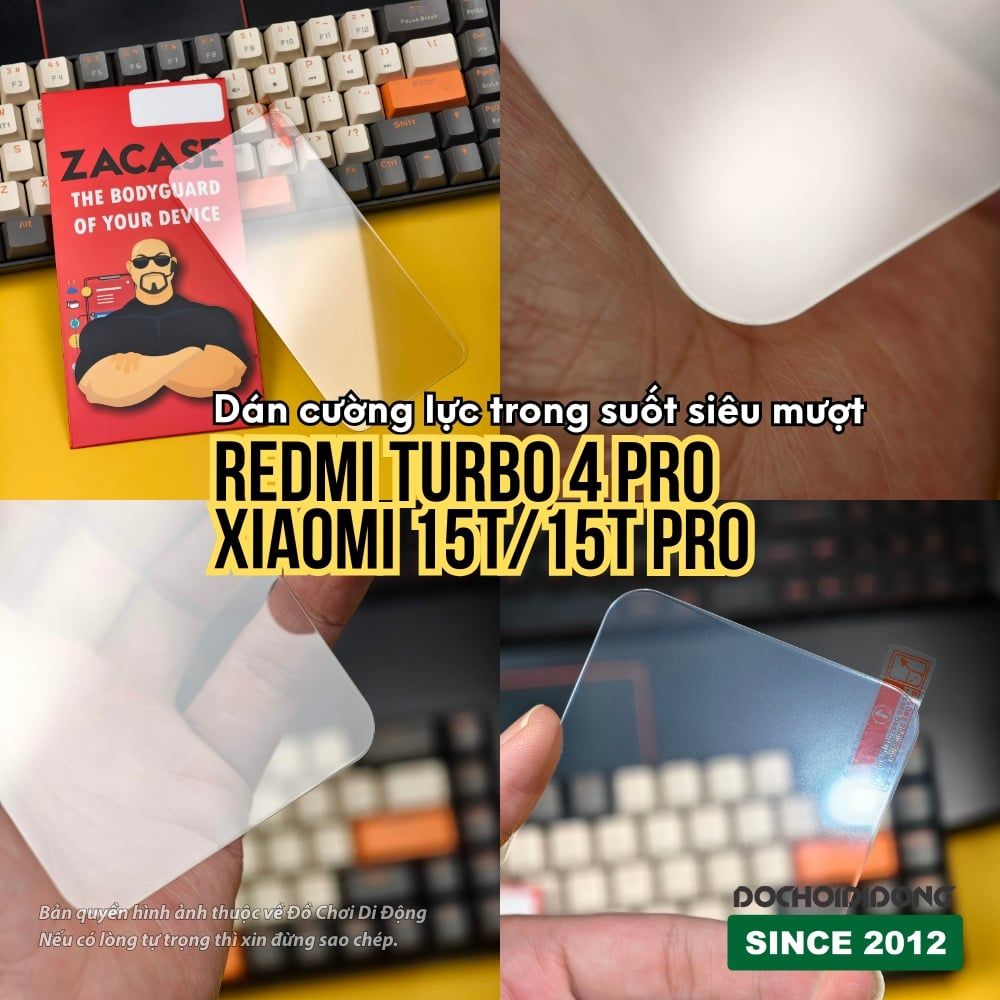 Kính cường lực trong suốt siêu mượt cho Redmi Turbo 4 Pro - Xiaomi 15T Pro