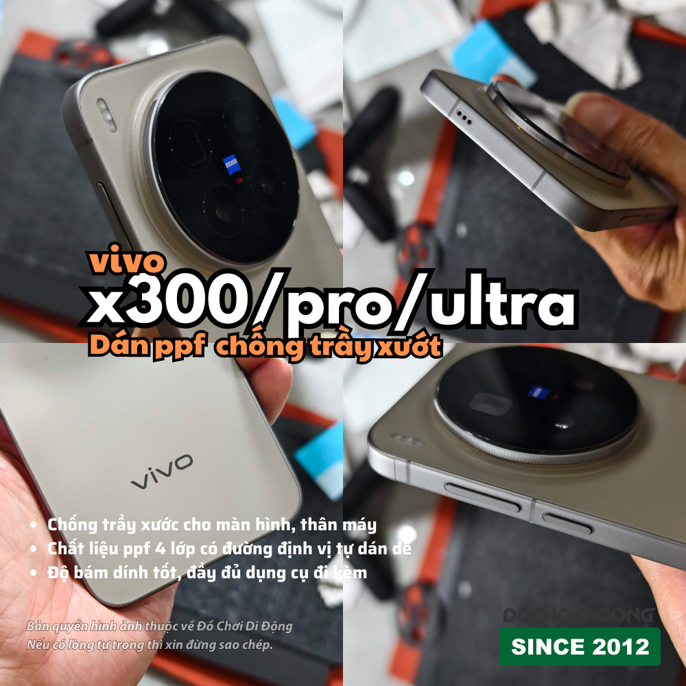 Dán PPF Full Body Chống Trầy Xước Cho Vivo X300 / Pro / Ultra (Nhiều Tùy Chọn Nhám/Bóng, Lưng/Viền)