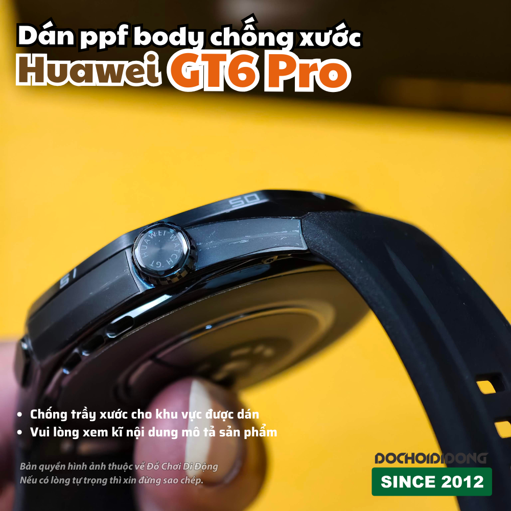 Miếng Dán PPF Bảo Vệ Khung Viền Body Cho Đồng Hồ Huawei GT6 Pro 46mm - Chống Trầy Xước