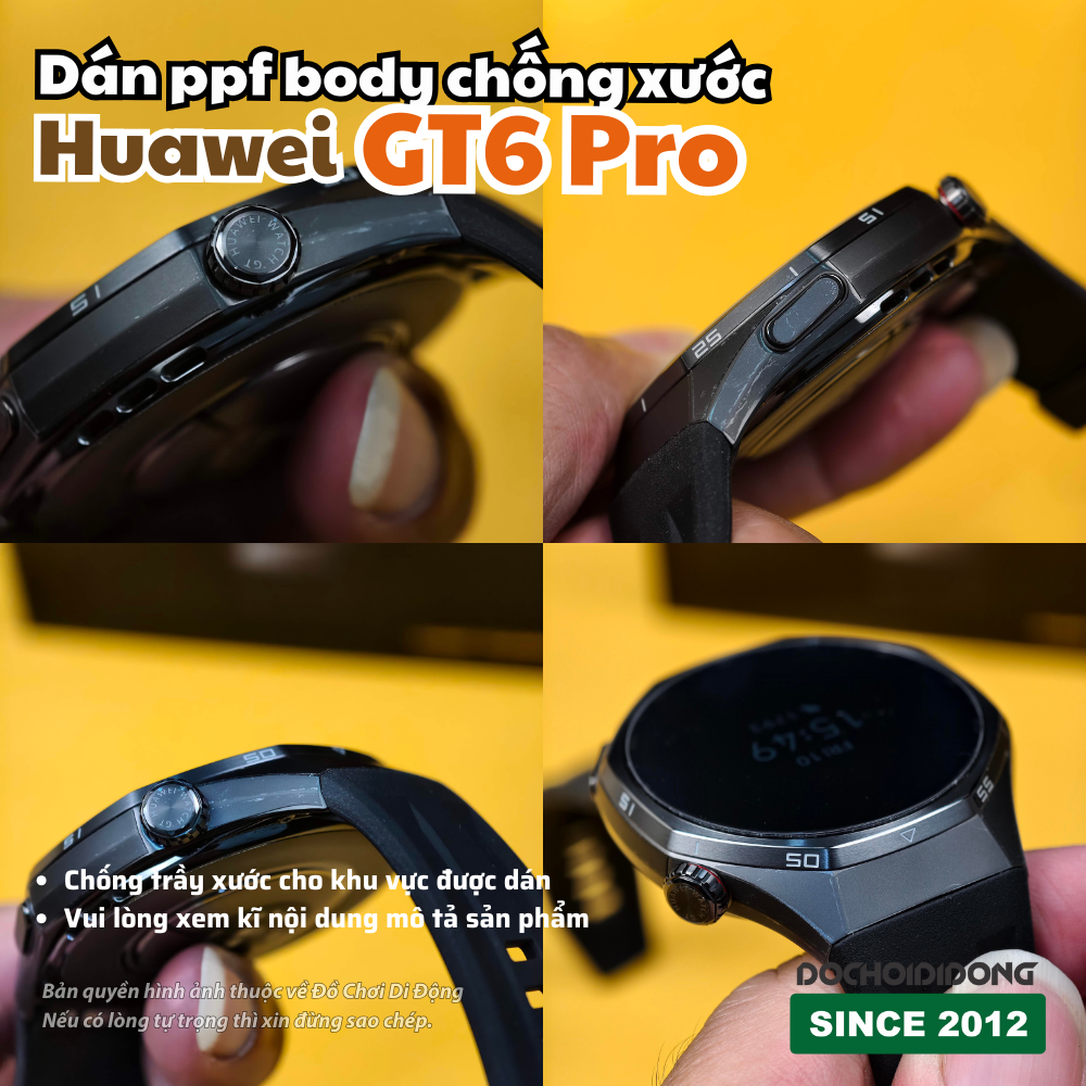 Miếng Dán PPF Bảo Vệ Khung Viền Body Cho Đồng Hồ Huawei GT6 Pro 46mm - Chống Trầy Xước