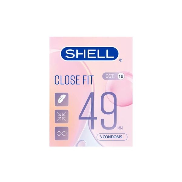 Bao cao su Shell Close Fit 49mm - Hộp 3 cái | Gunshop