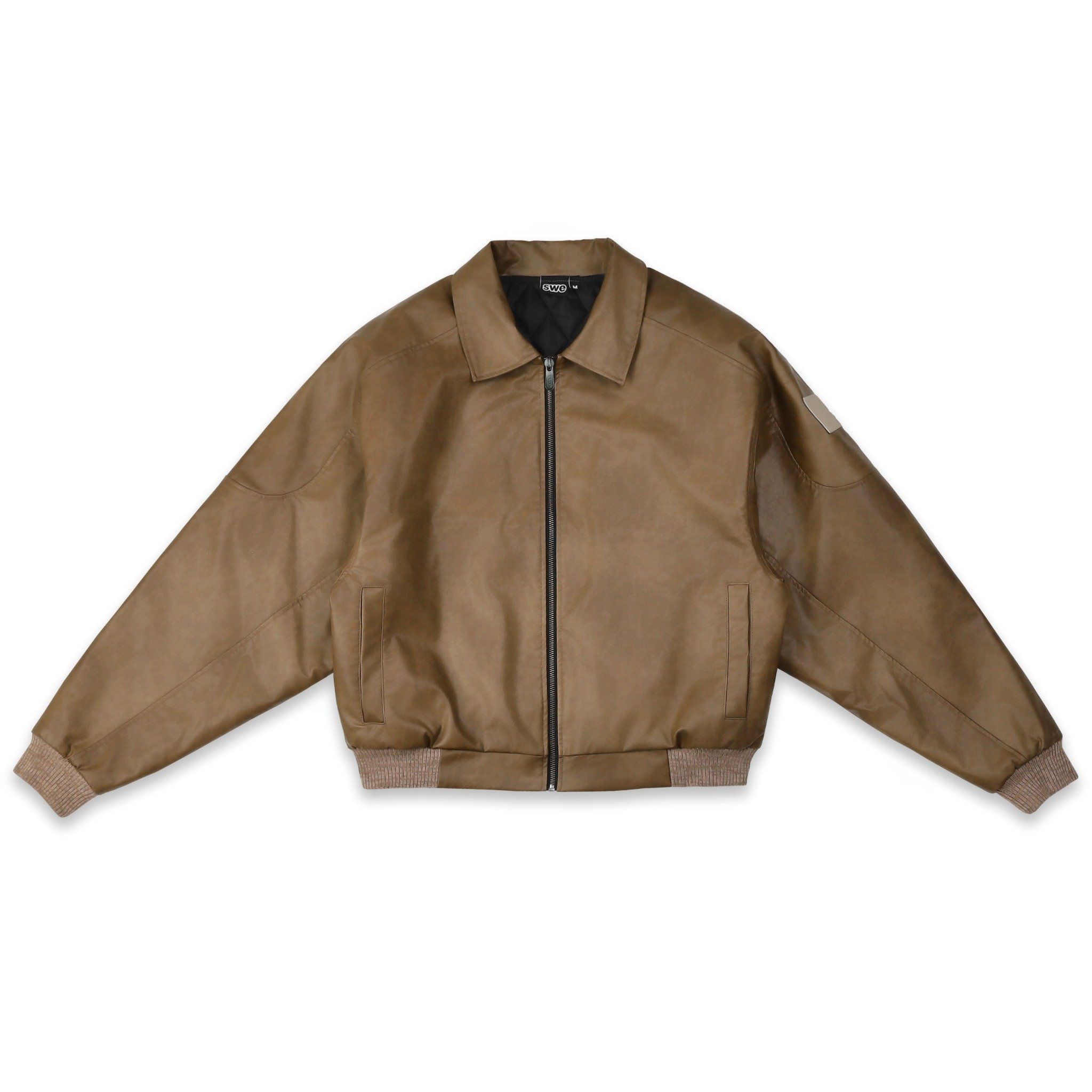 SWE EAZY LEATHER BOMBER - BROWN
