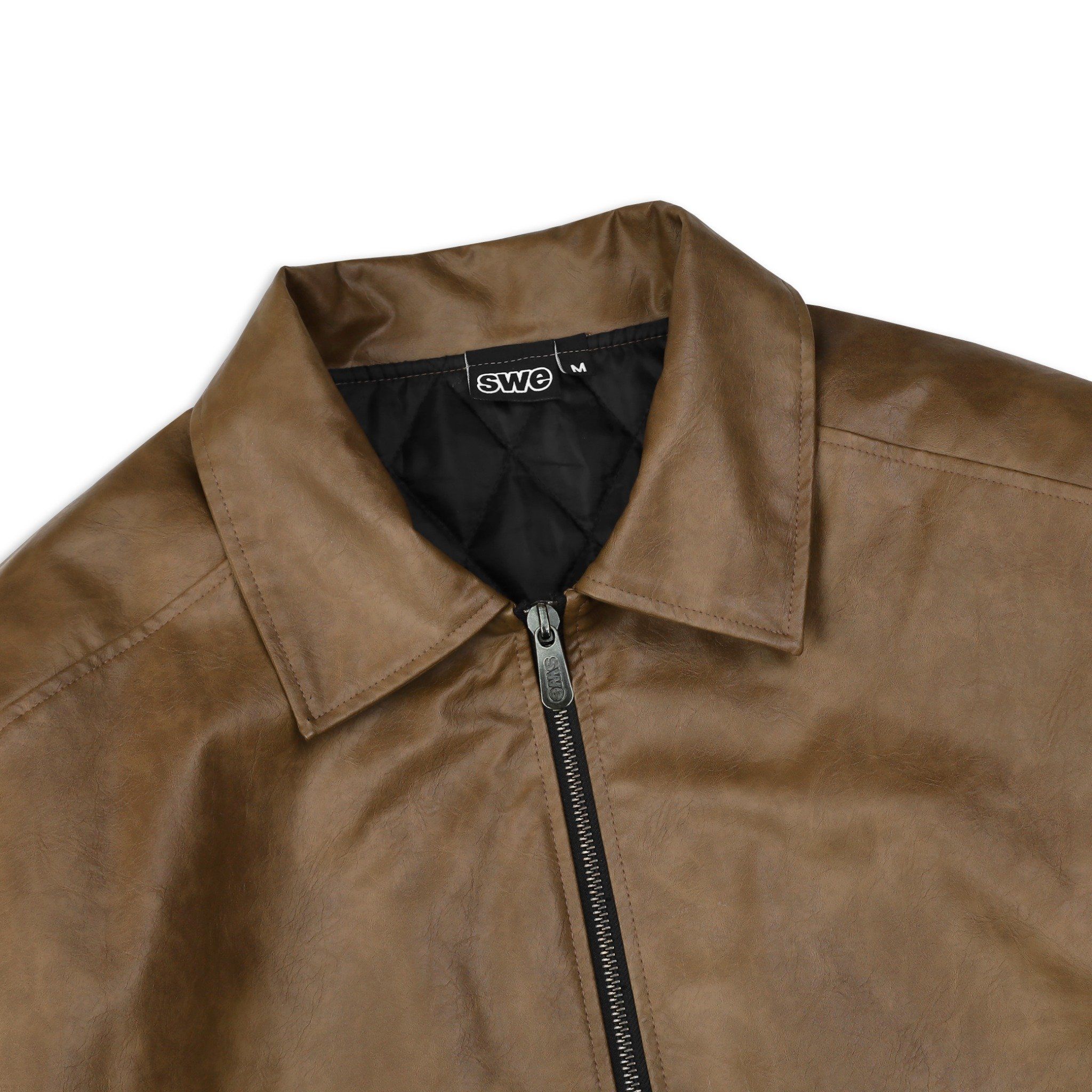 SWE EAZY LEATHER BOMBER - BROWN