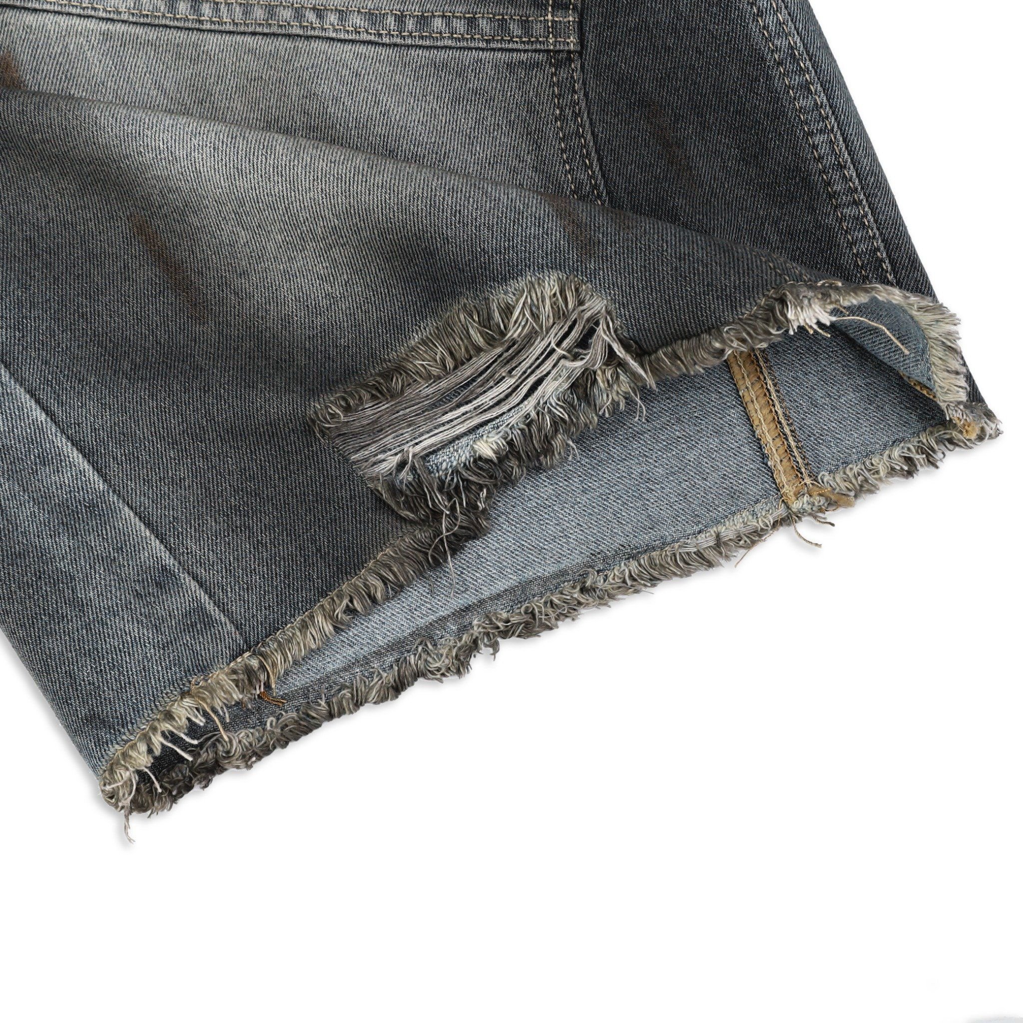 SWE INTERCUT DENIM SHORTS - WASHDED BLACK