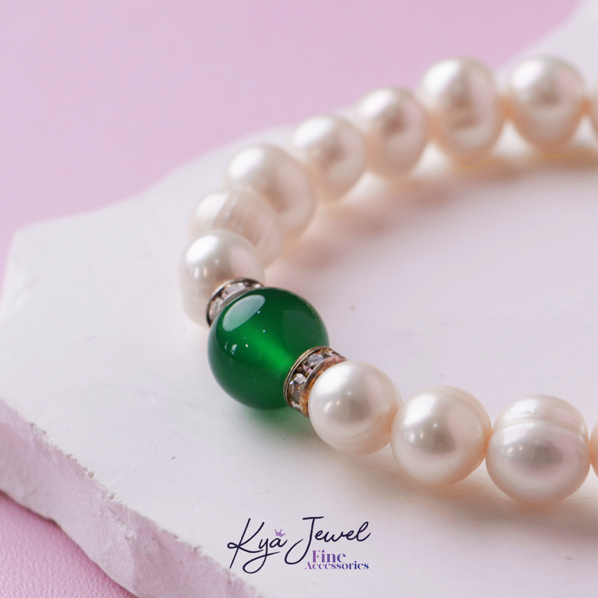 Lắc tay ngọc trai và mã não sang trọng