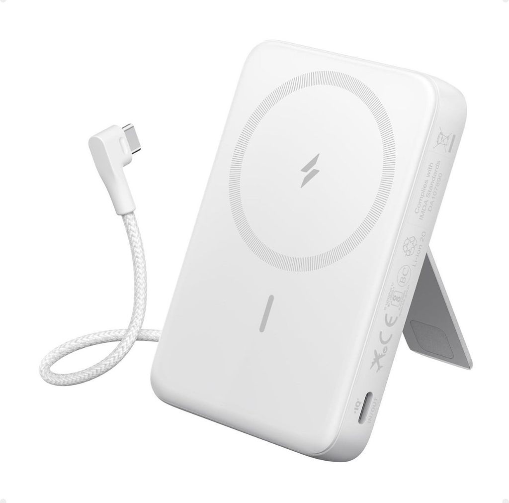 Sạc dự phòng Anker Zolo 1C 15W 10000mah (Built-In USB-C Cable) Trắng A1685