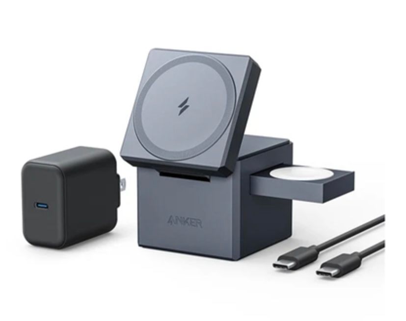 Đế sạc Anker 737 3-in-1 Cube MagSafe Xám Y1811JA1