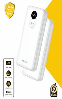 Sạc dự phòng PISEN QUICK Power Round 22.5W 20000mAh model TP-D076 (GLB)