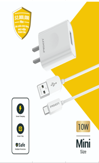 Sạc PISEN - Mr White I Charger 2A (Type-C) AC1000 model TS-C134(Type-C)/(GLB)