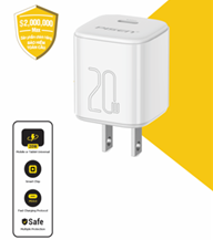 Sạc PISEN QUICK- Mr White Tiny USB-C 20W model TS-C165(GLB)