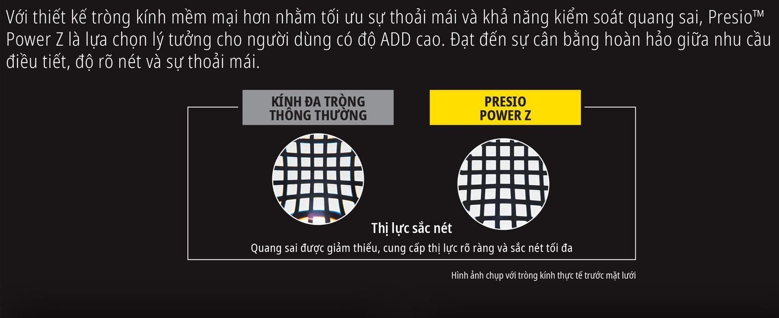 Tròng kính Đa tròng Nikon Presio Power Z: Tầm nhìn cá nhân hóa & thoải mái