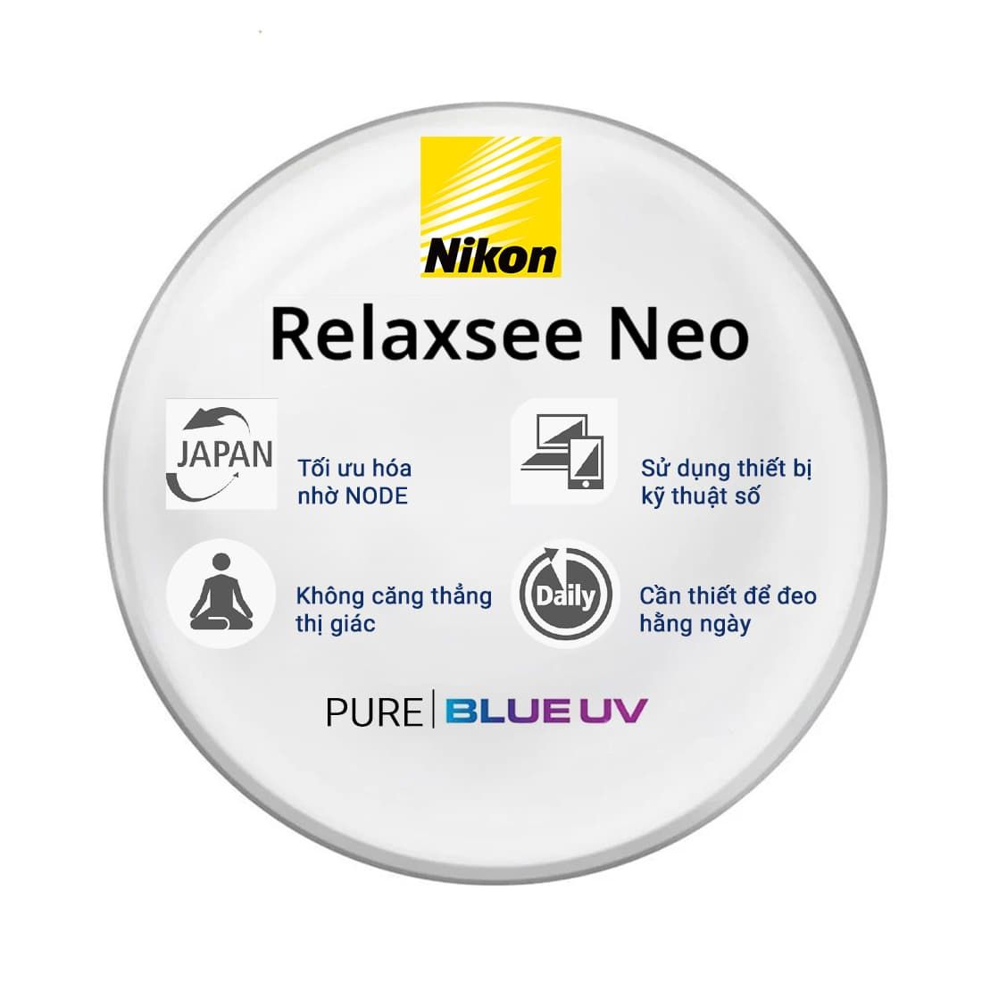 Tròng kính Đơn tròng Nikon Relaxsee Neo: Giảm mỏi mắt, thoải mái cả ngày