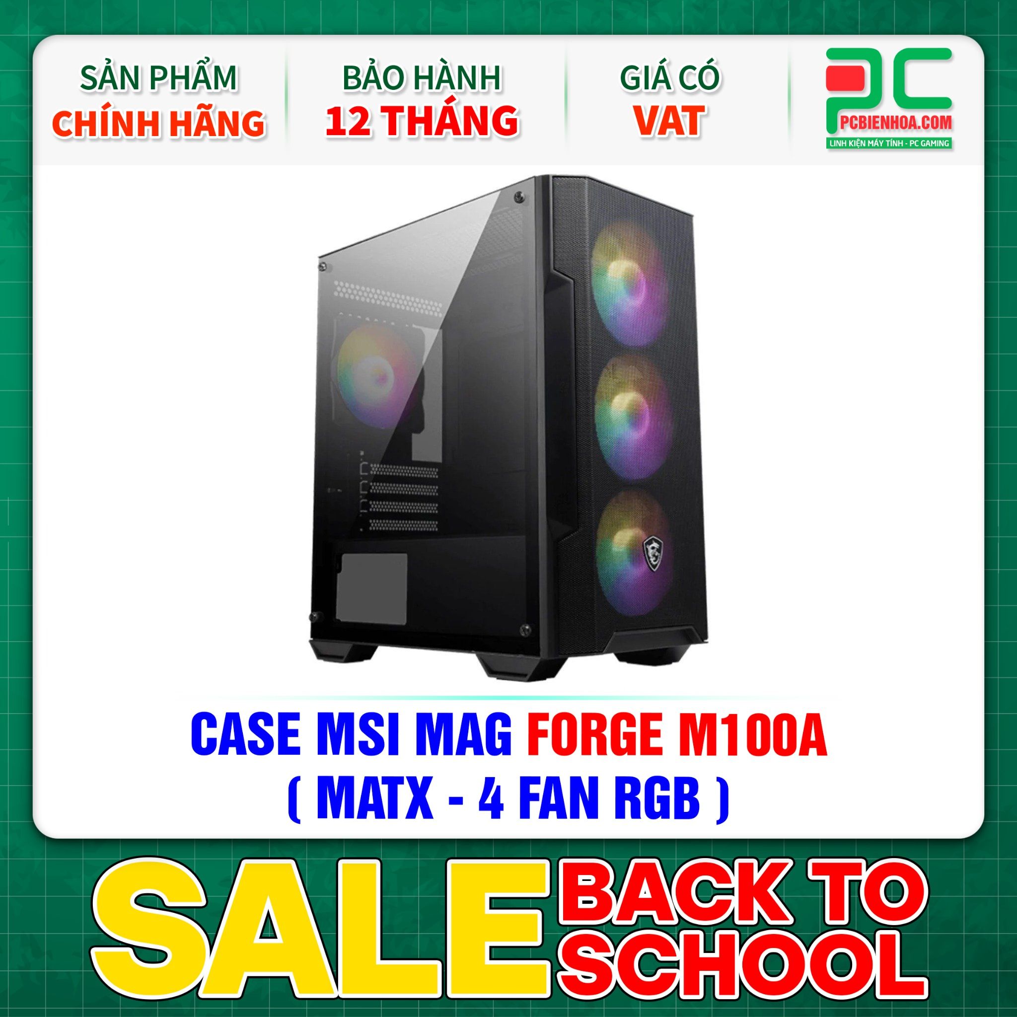 CASE MSI MAG FORGE M100A ( MATX - 4 FAN RGB )