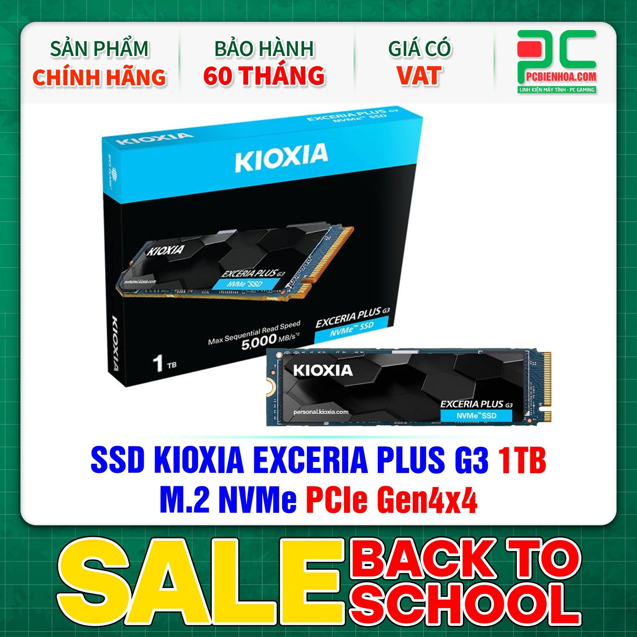 SSD KIOXIA EXCERIA PLUS G3 1TB - M.2 NVMe PCIe Gen4×4 (LSD10Z001TG8)