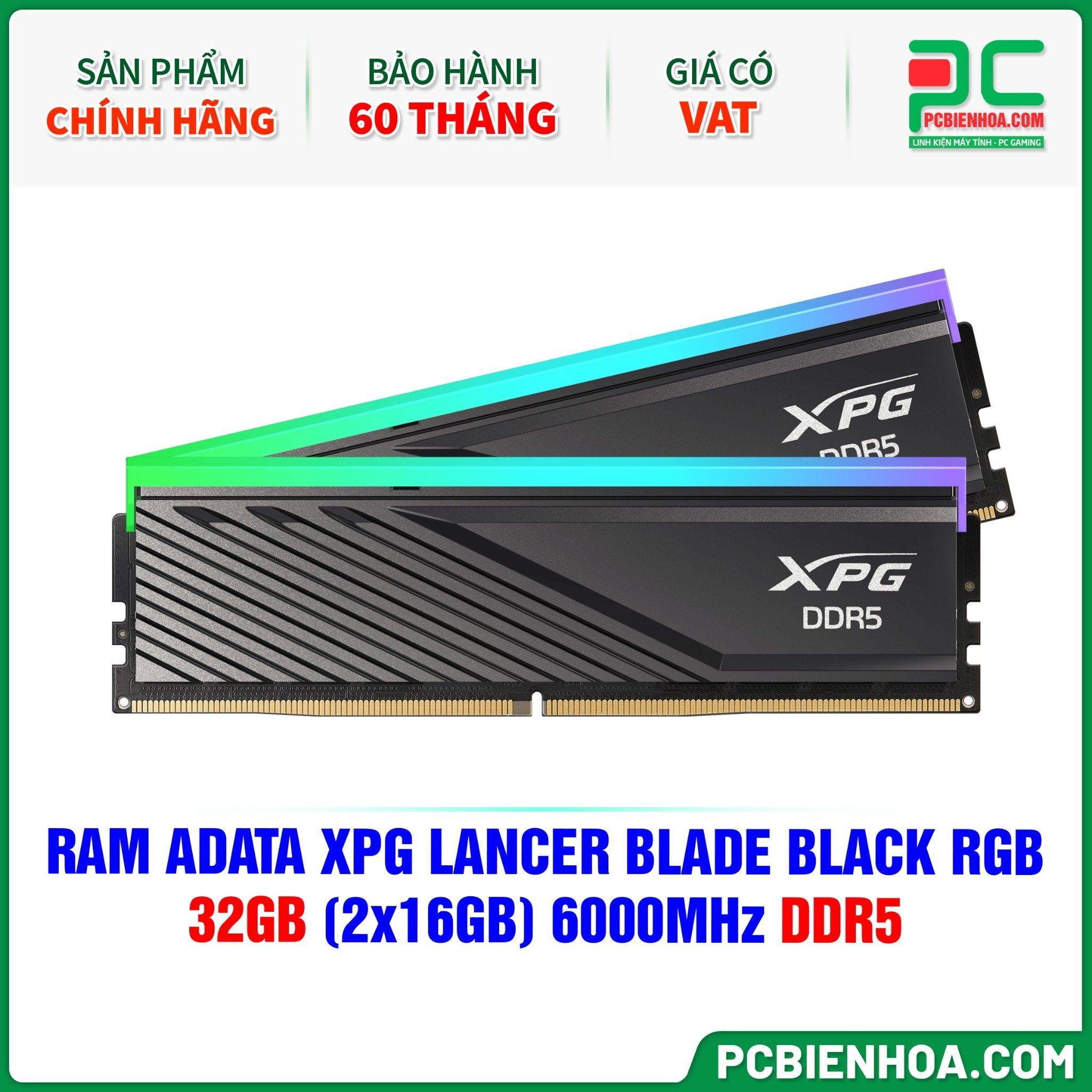RAM ADATA XPG LANCER BLADE BLACK RGB - 32GB (2x16GB) 6000MHz DDR5