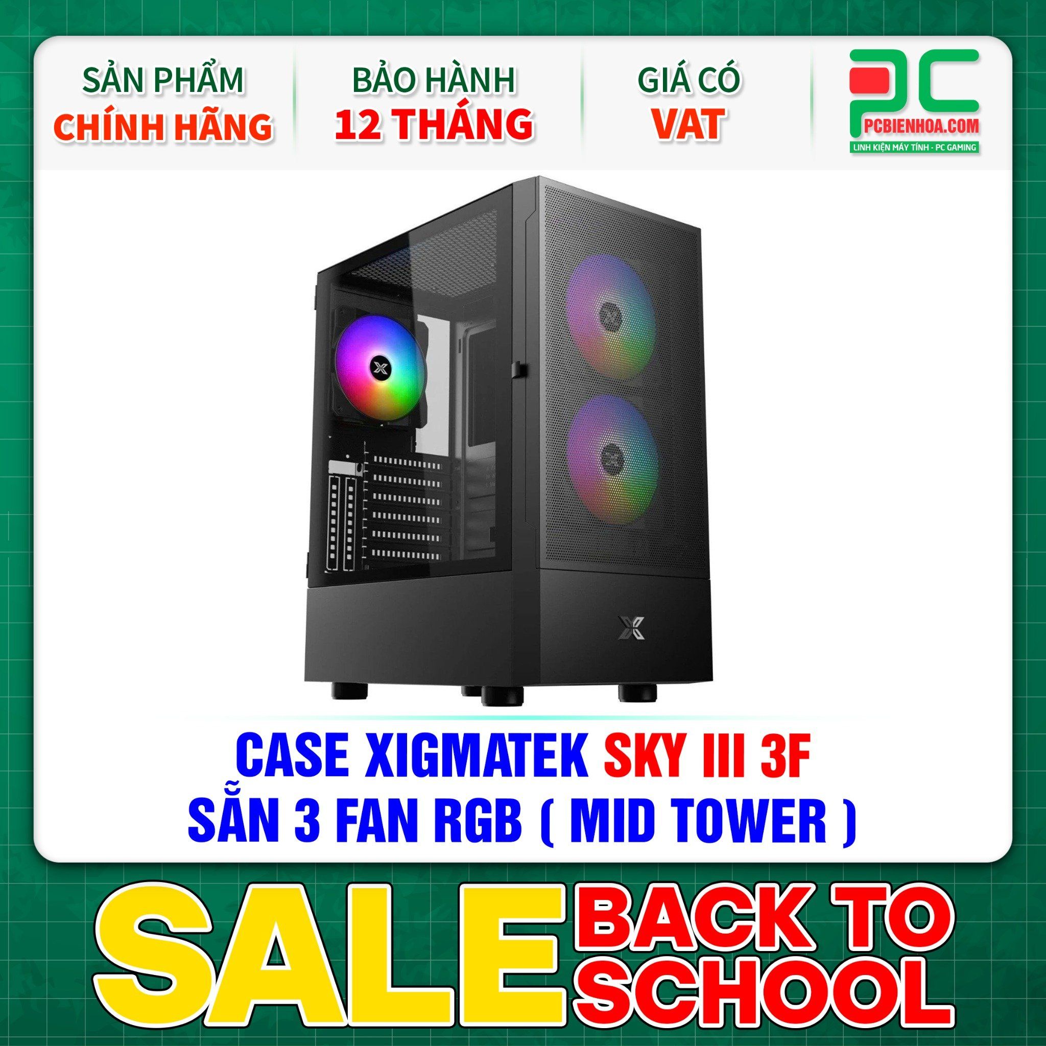 CASE XIGMATEK SKY III 3F - SẴN 3 FAN RGB ( MID TOWER - EN47695 )