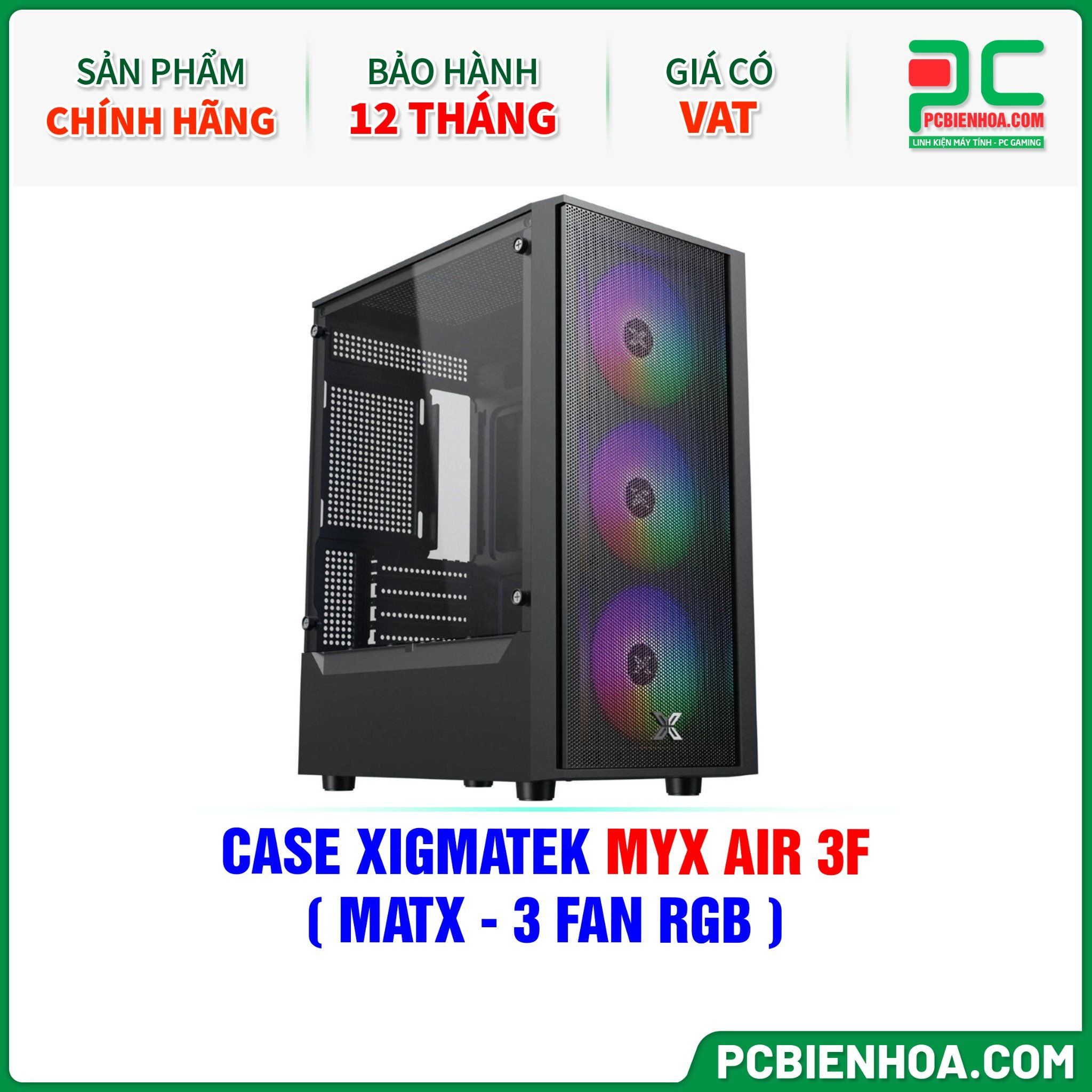 CASE XIGMATEK MYX AIR 3F ( MATX - 3 FAN RGB )