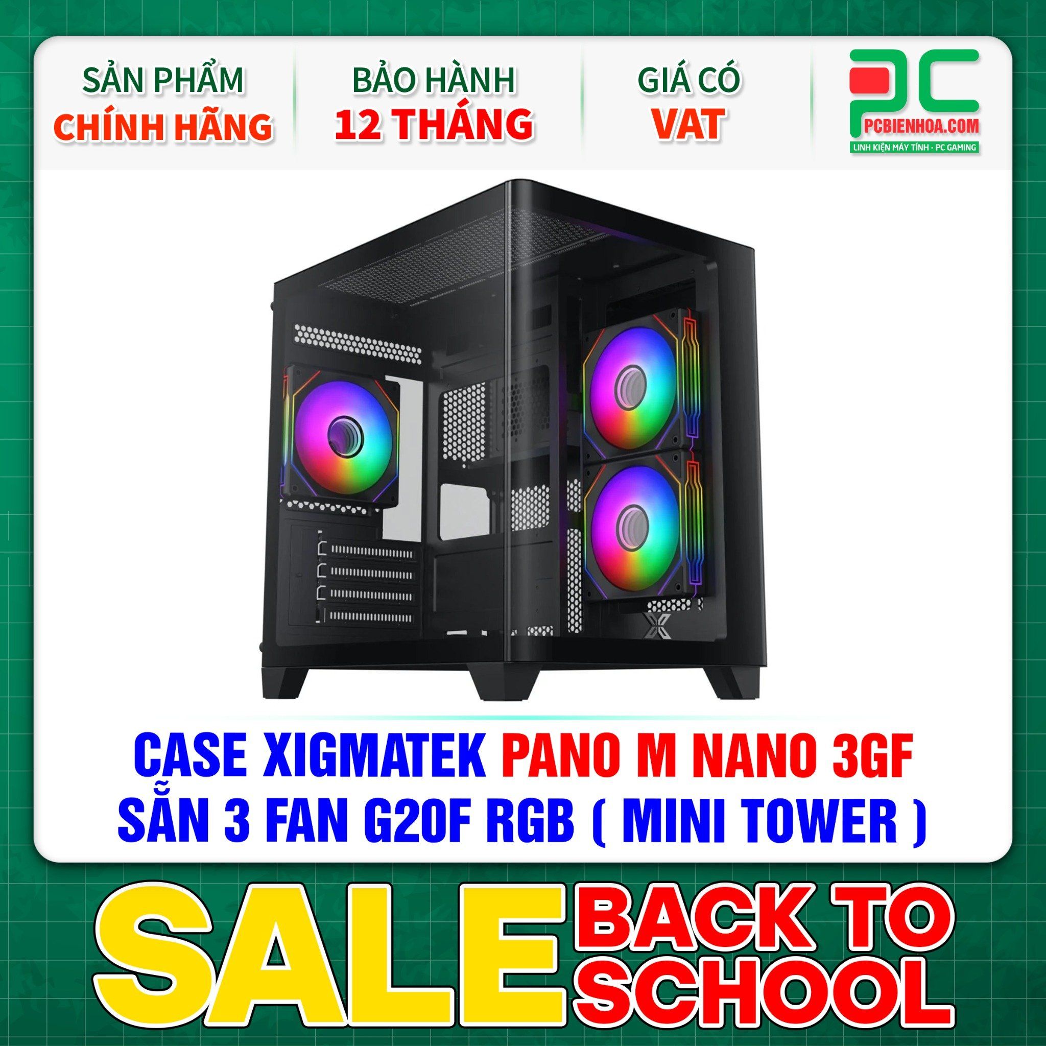 CASE XIGMATEK PANO M NANO 3GF - SẴN 3 FAN G20F RGB ( MINI TOWER - EN45523 )