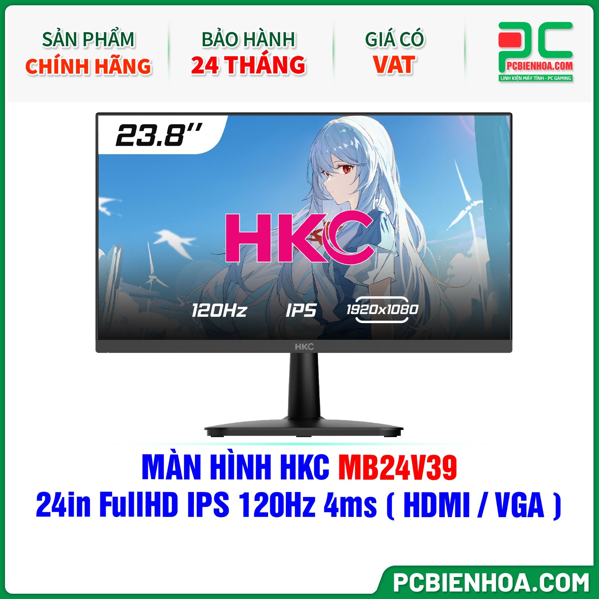 MÀN HÌNH HKC MB24V39 - 24in FullHD IPS 120Hz 4ms ( HDMI / VGA )