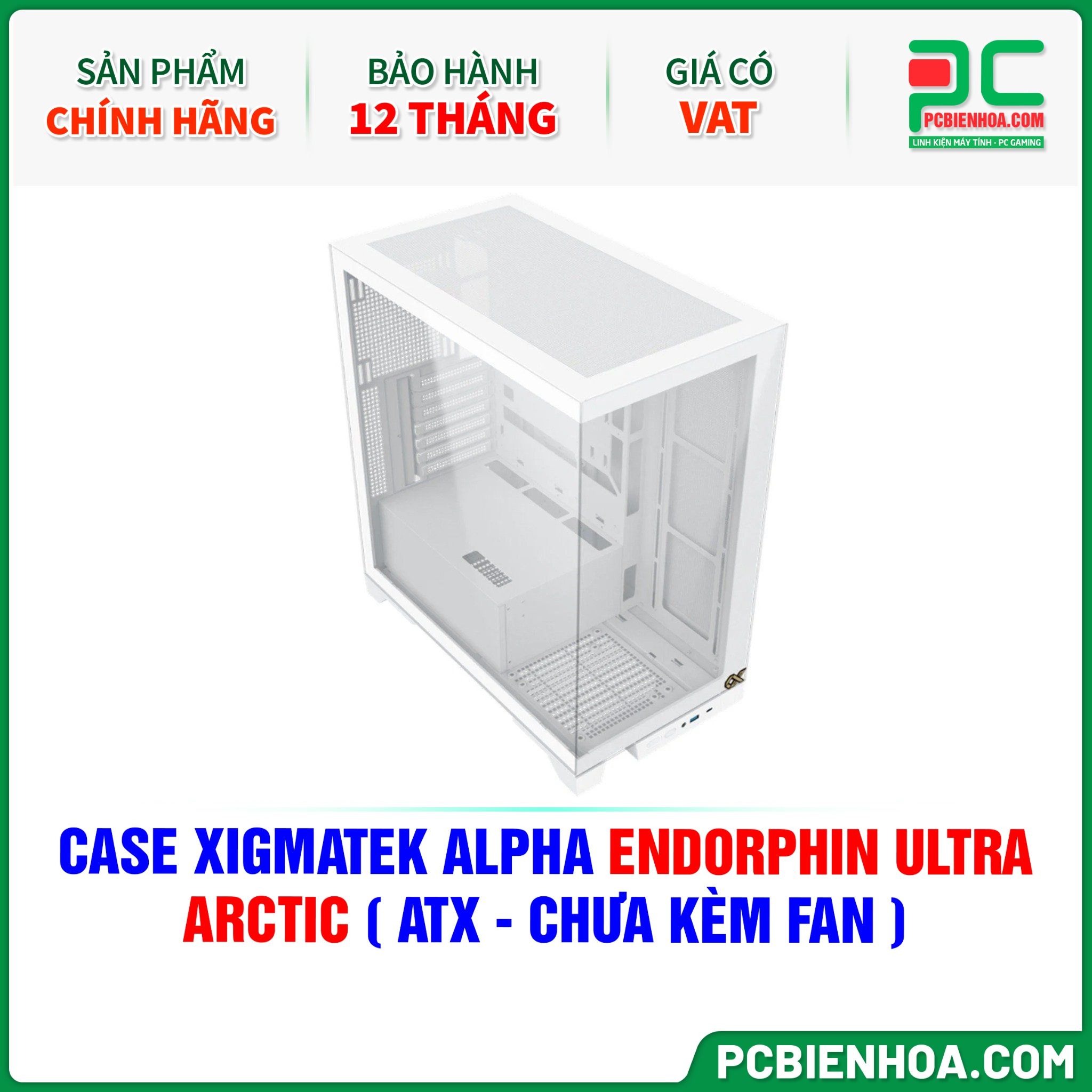 CASE XIGMATEK ALPHA ENDORPHIN ULTRA ARCTIC ( ATX - CHƯA KÈM FAN )