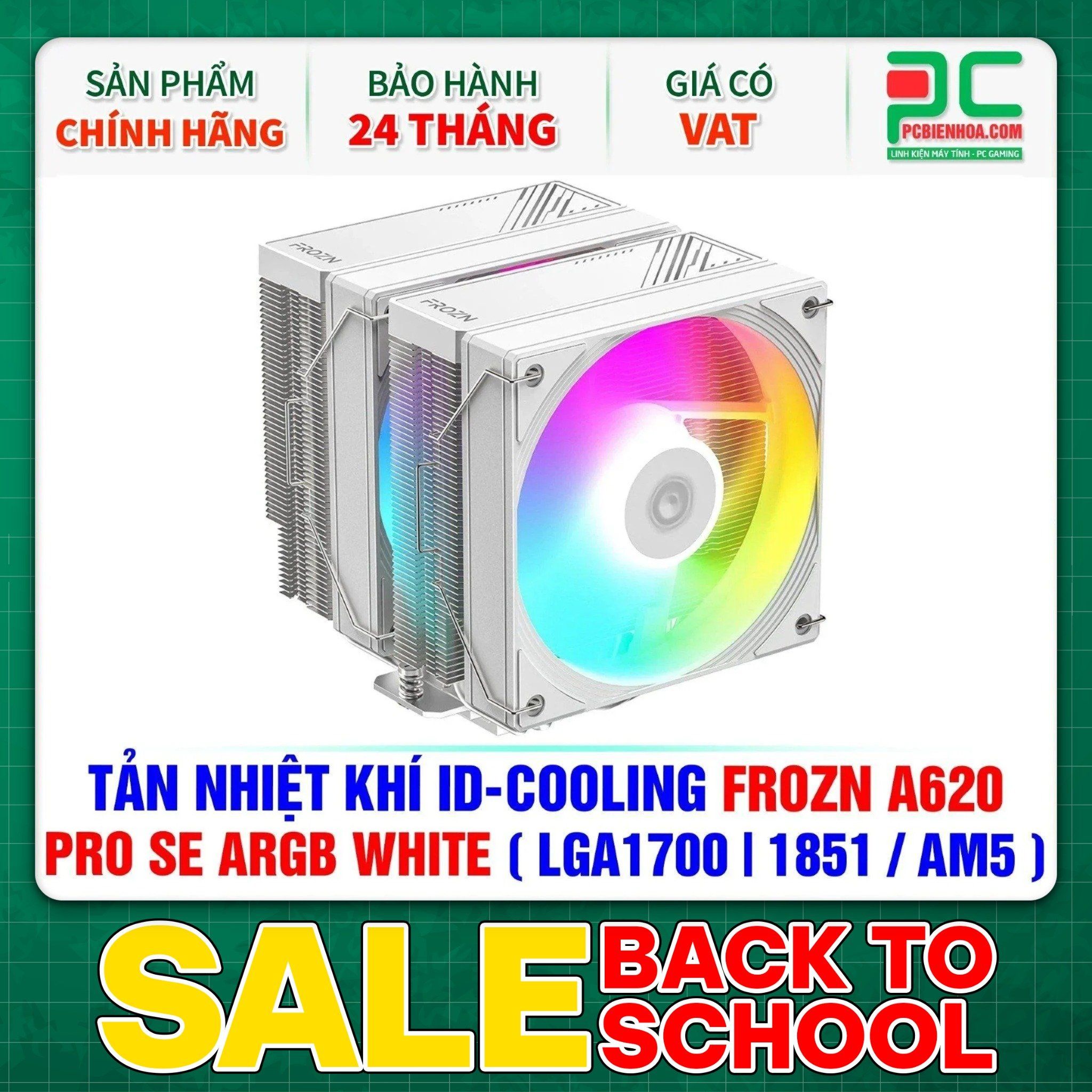 TẢN NHIỆT KHÍ ID-COOLING FROZN A620 PRO SE ARGB WHITE ( HỖ TRỢ SOCKET LGA1700|1851 / AM5 )