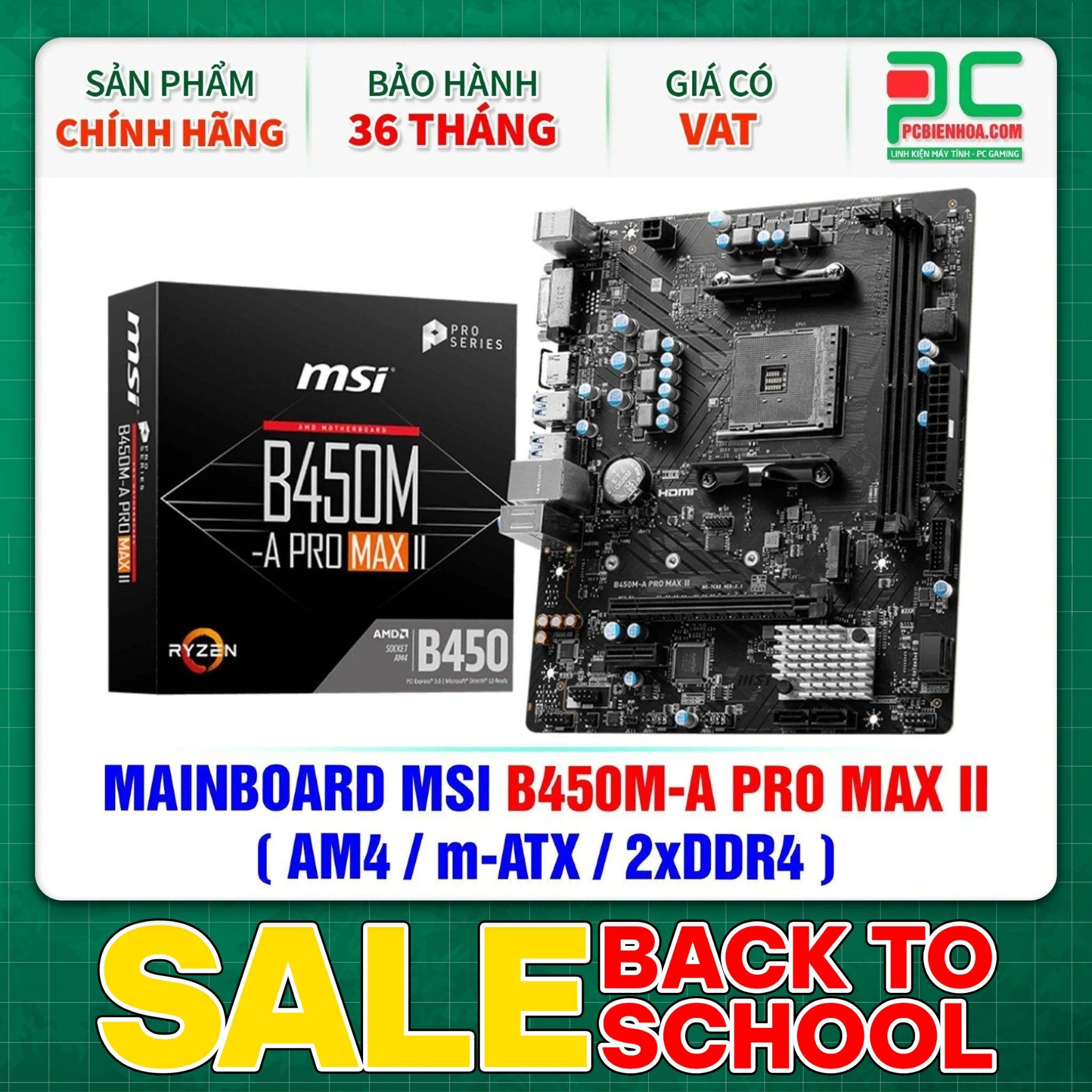 MAINBOARD MSI B450M-A PRO MAX II ( AM4 / m-ATX / 2xDDR4 )