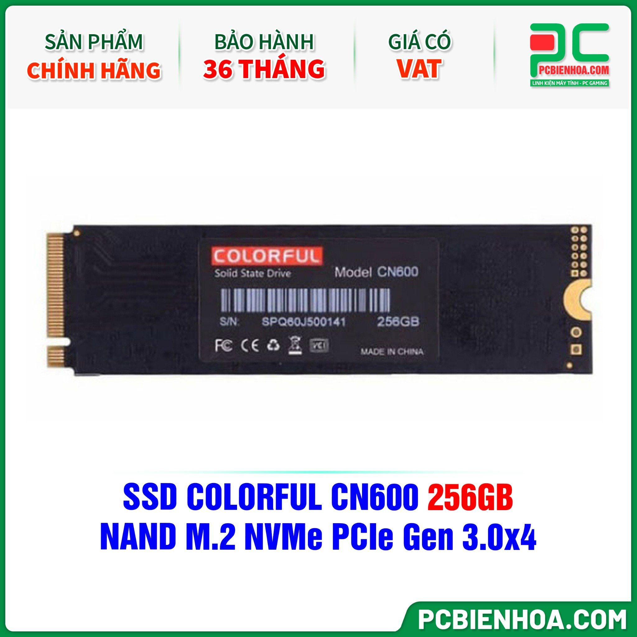 SSD COLORFUL CN600 256GB - NAND M.2 NVMe PCIe Gen 3.0x4