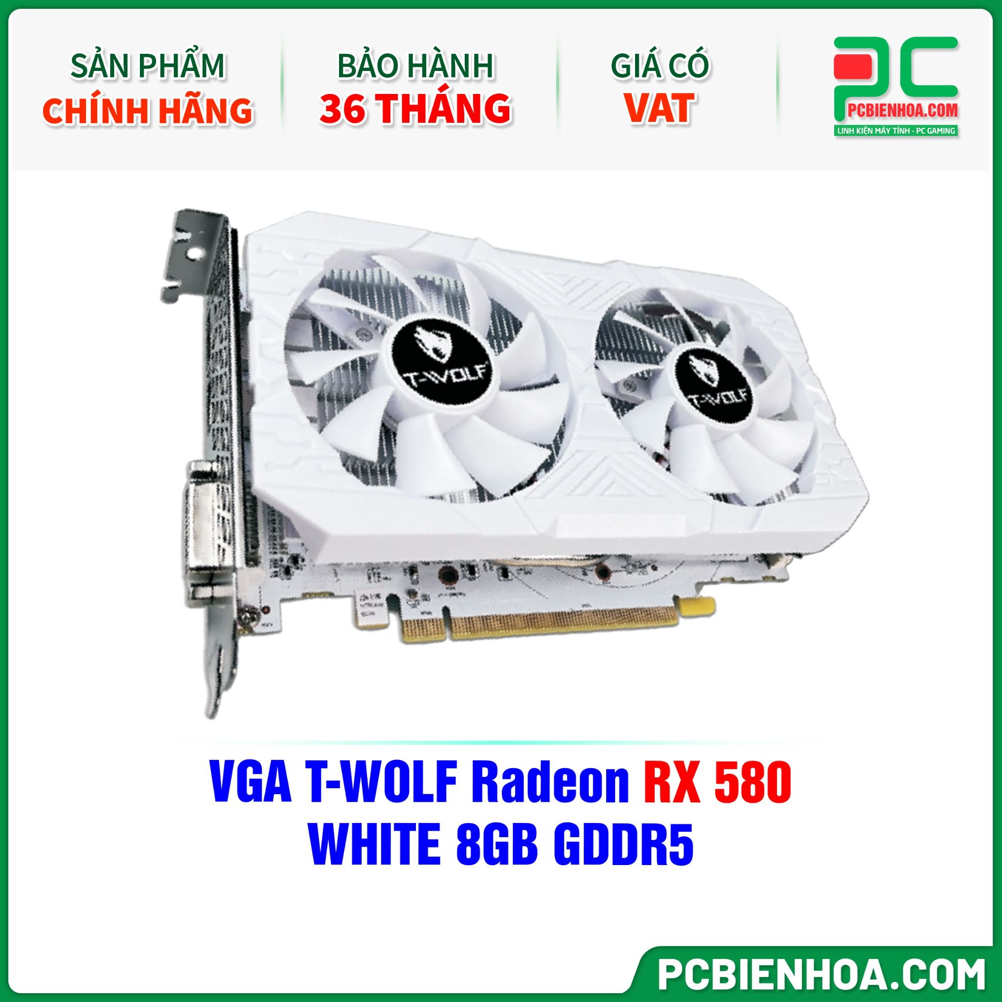 VGA T-WOLF Radeon RX 580 WHITE 8GB GDDR5