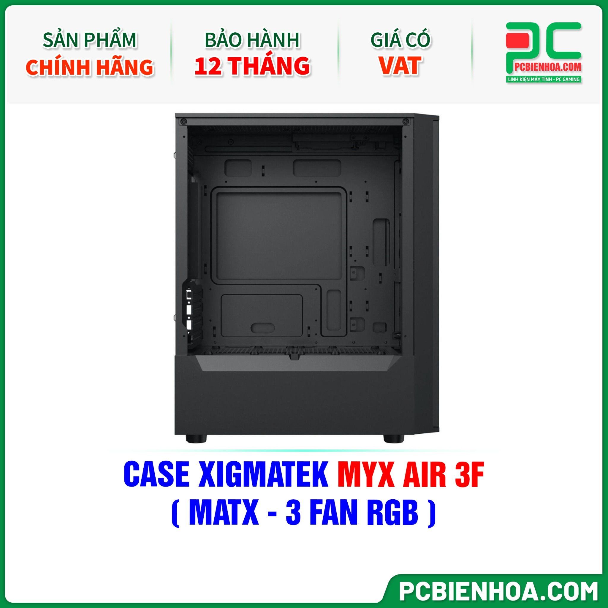 CASE XIGMATEK MYX AIR 3F ( MATX - 3 FAN RGB )