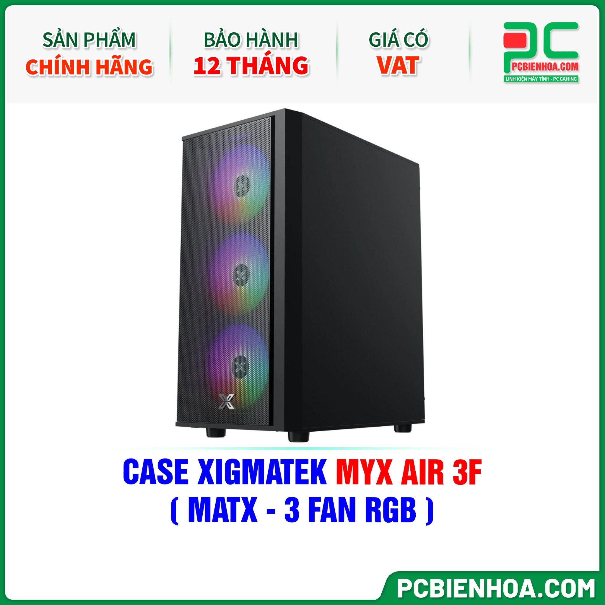 CASE XIGMATEK MYX AIR 3F ( MATX - 3 FAN RGB )