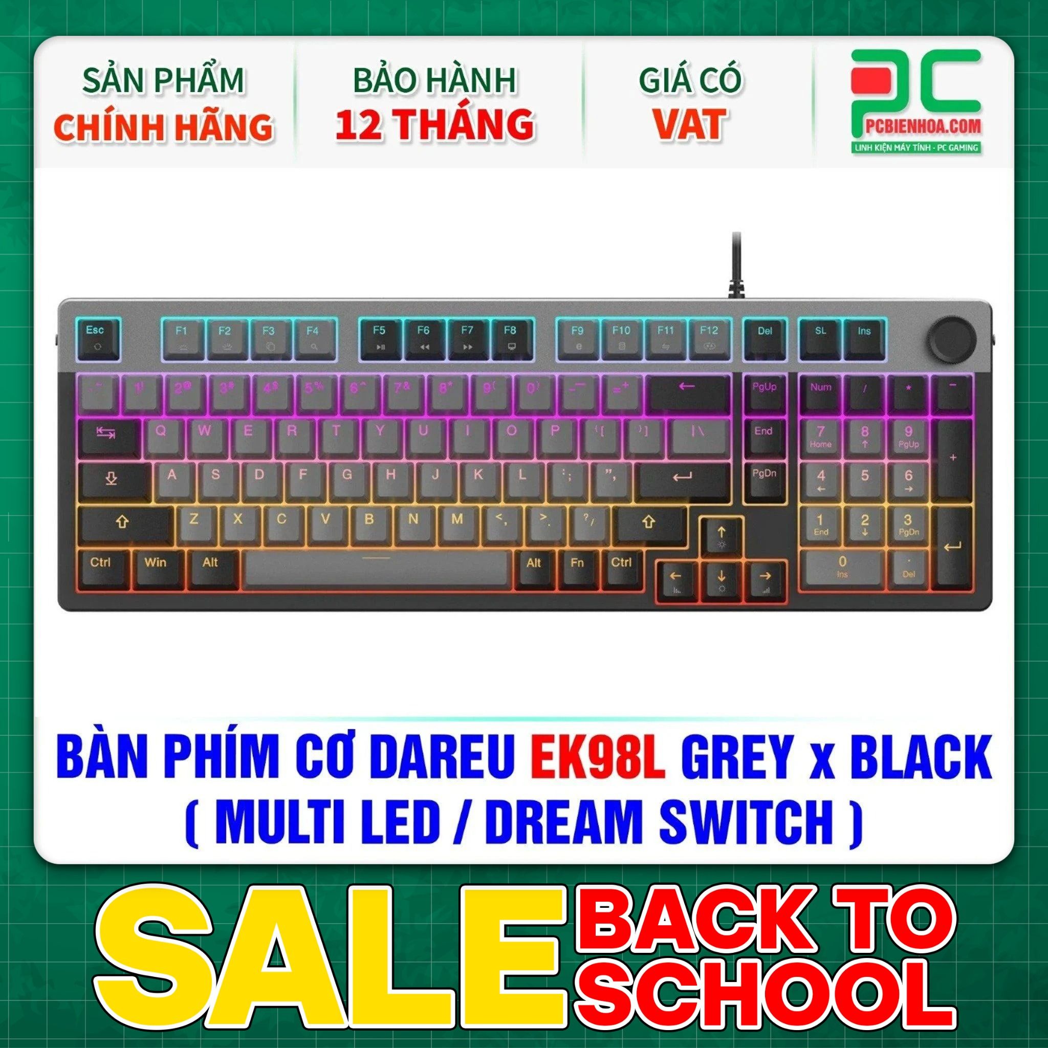 BÀN PHÍM CƠ DAREU EK98L GREY x BLACK ( MULTI LED / DREAM SWITCH )