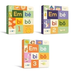 Bộ 3 cuốn Em bé bi bô - Dành cho bé Bật âm, Tập nói, Bi bô bập bẹ