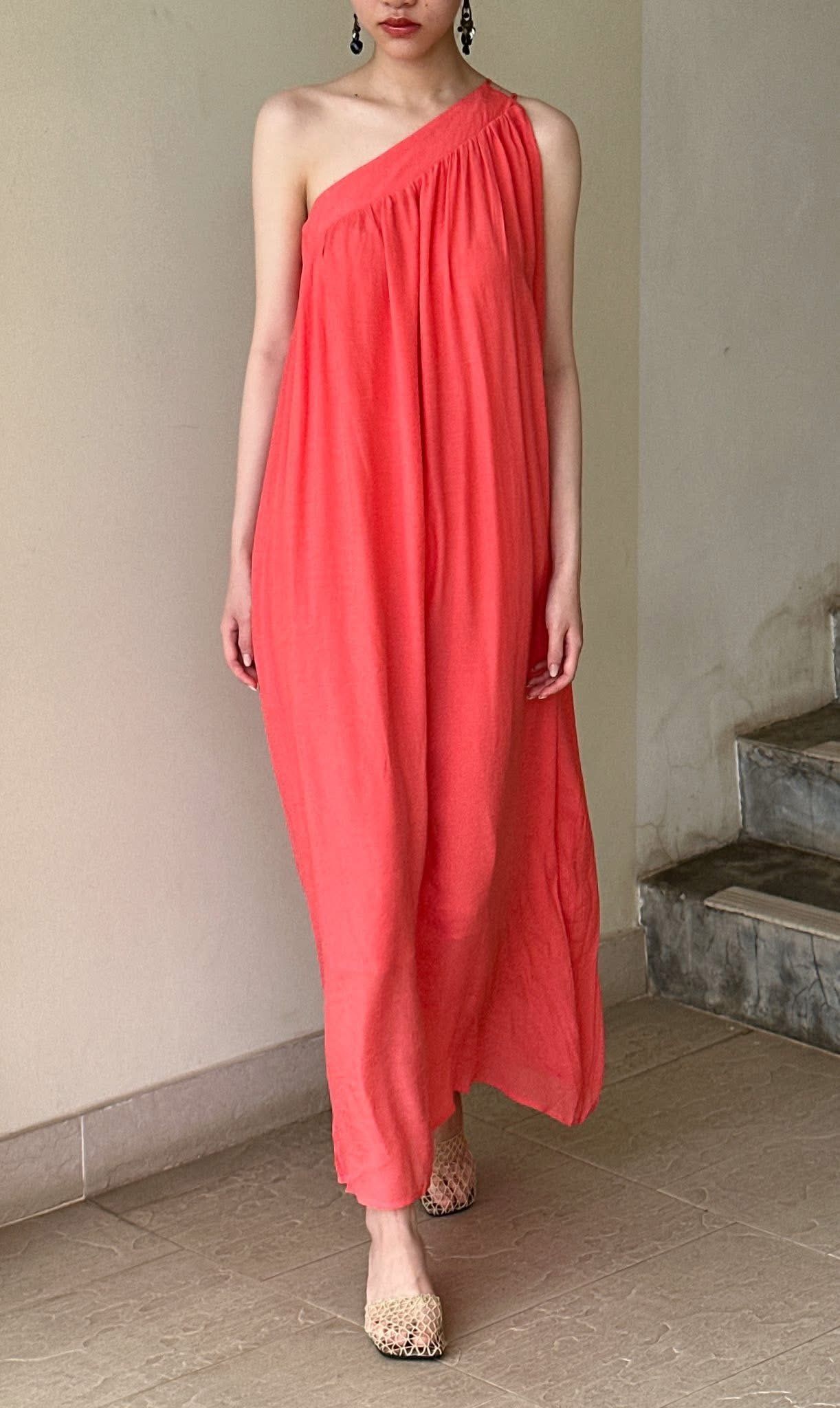 Athena Dress - Đầm Lệch vai xô lụa - D657