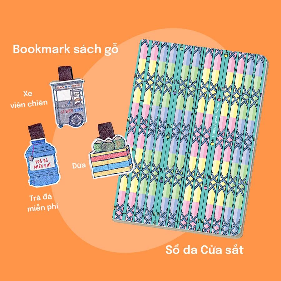 COMBO HÍ HOÁY: Gồm 03 Bookmark Sách Gỗ + 01 Sổ da