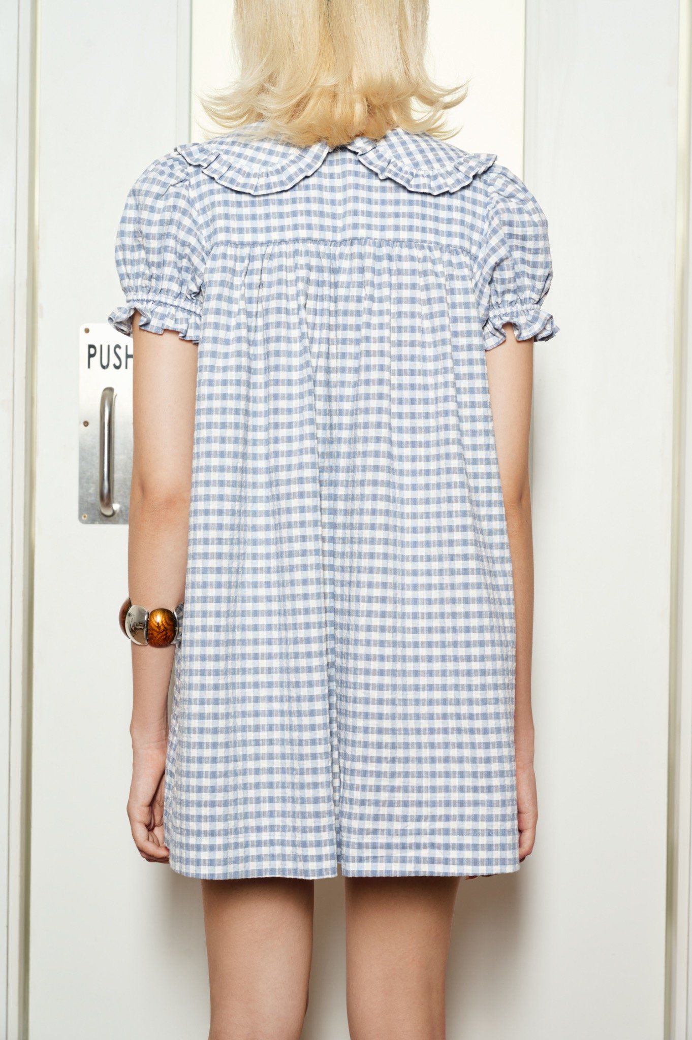Gingham Babydoll Mini Dress