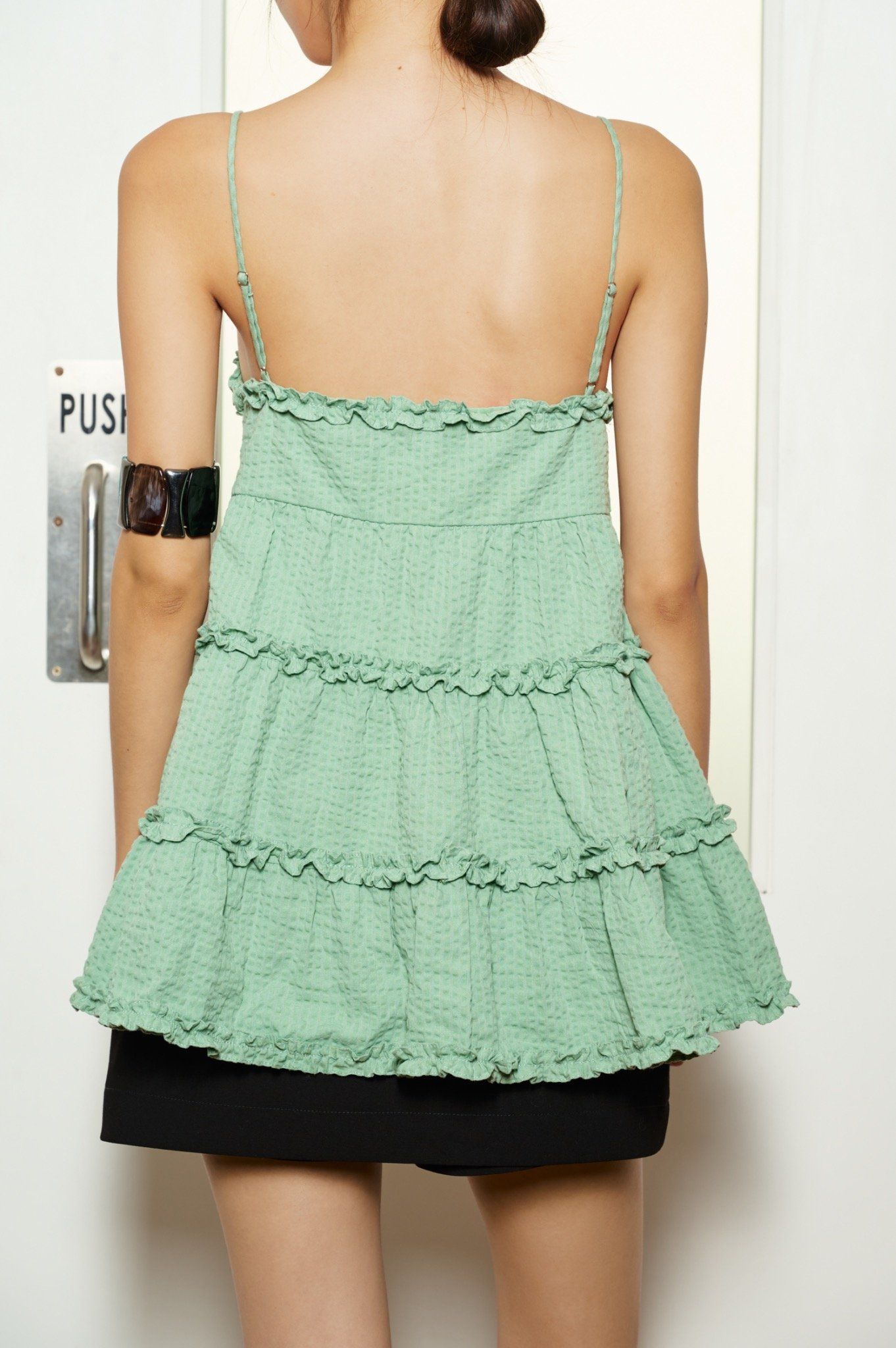 Green Ruffle Cami Top