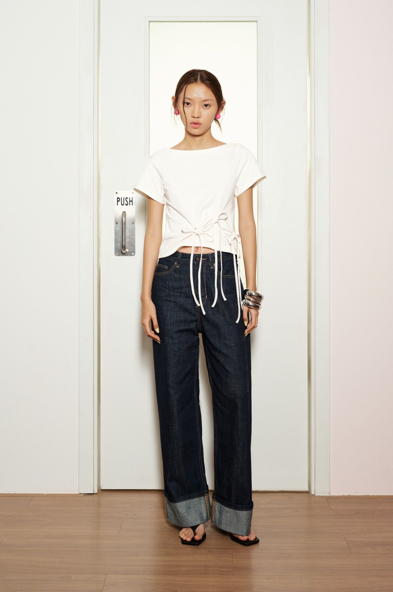 White Top With Bow Tie Details