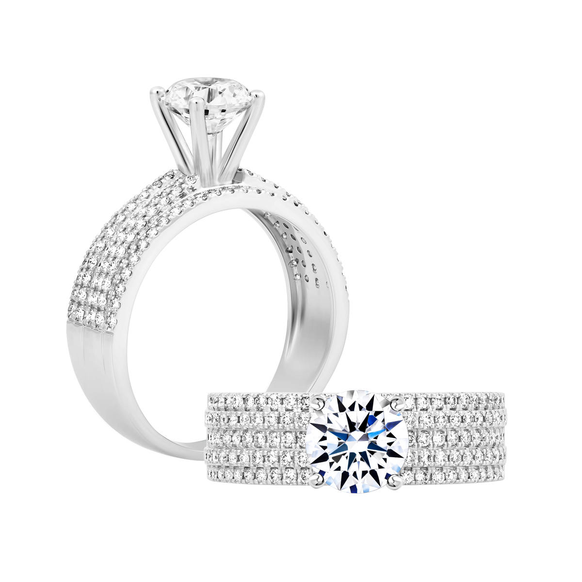 Nhẫn nữ đính đá CZ vàng 14K Calmly 5C