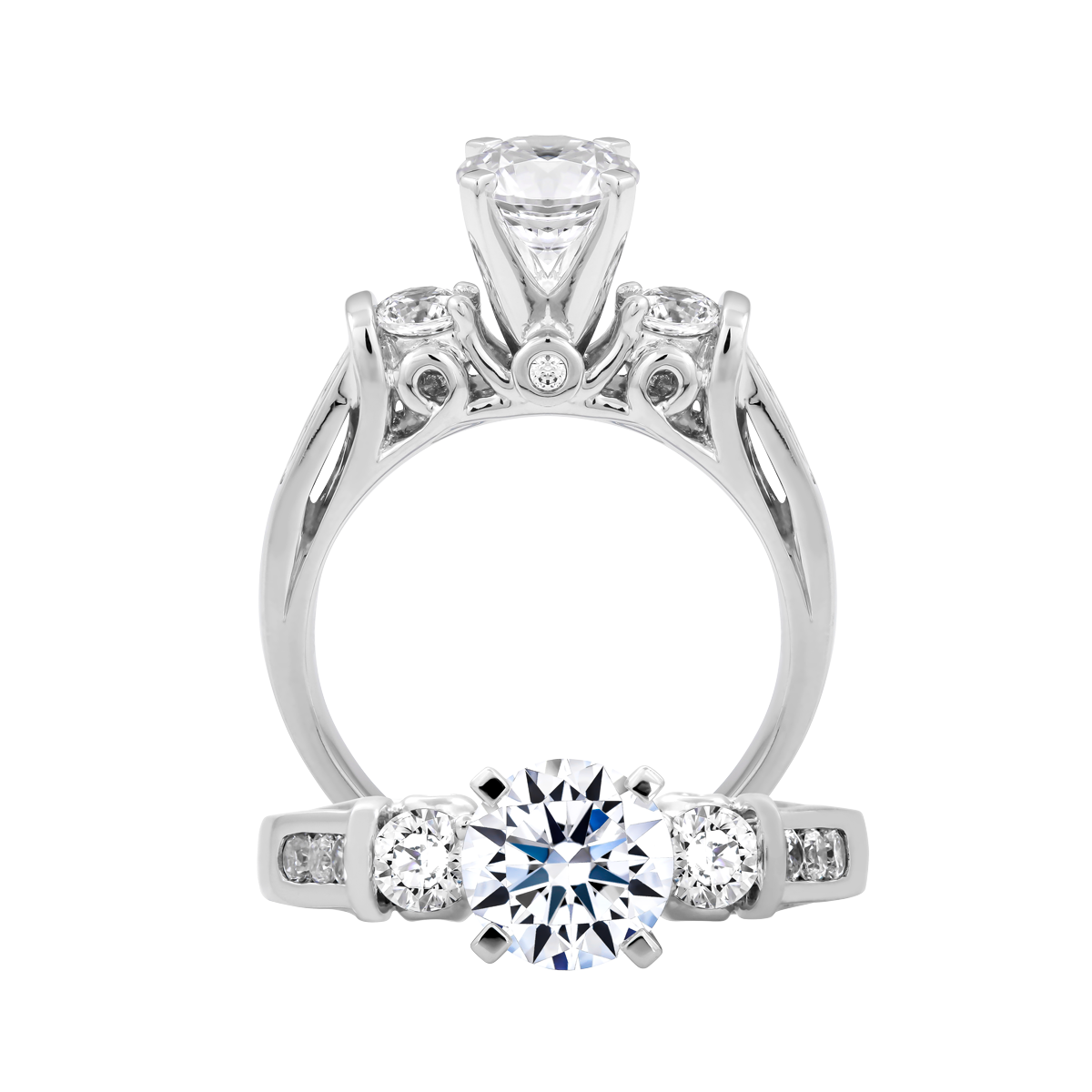 Nhẫn nữ kim cương tấm vàng 14K Godship N 5C