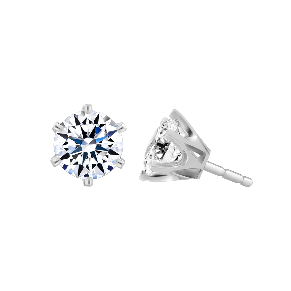 Hoa tai đính đá CZ vàng 14K Prince One N 1CT