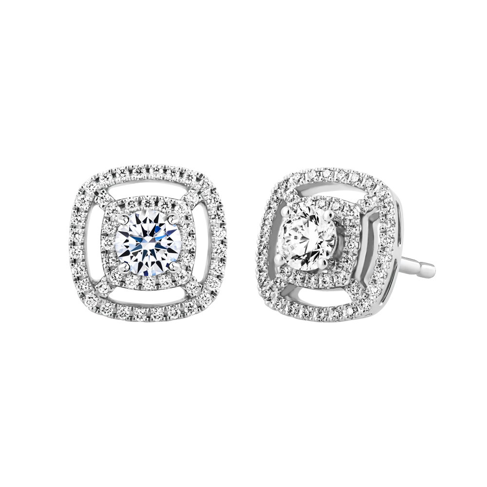 Hoa tai kim cương tấm vàng 14K Clarita 2C