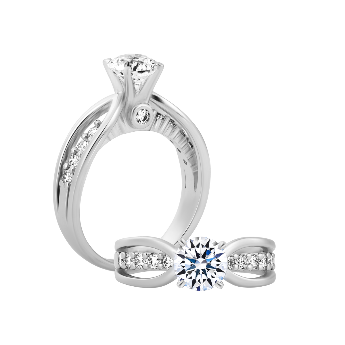 Nhẫn nữ kim cương tấm vàng 14K Chalice N 1CT