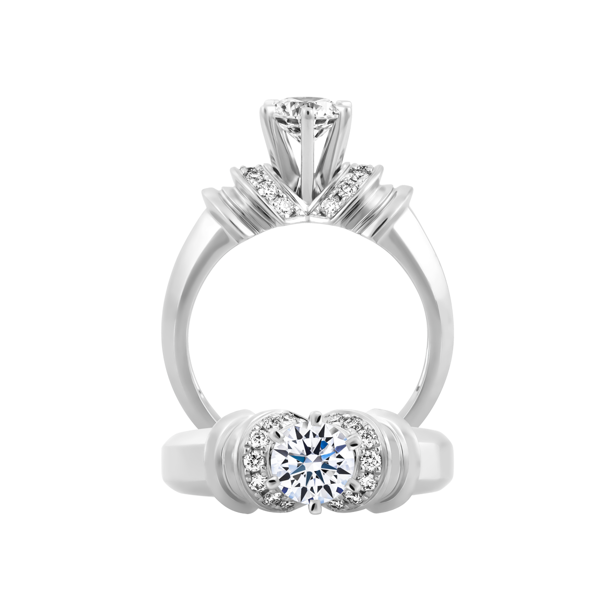 Nhẫn nữ kim cương tấm vàng 14K Nymph N 1CT